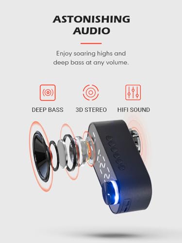 PowerPro G22 Portable Bluetooth Speaker 360° HD Stereo Super Bass with Digital Alarm Clock LED Display Night light Support AUX Cable and USB rechargeable for Our door Travel (Black)