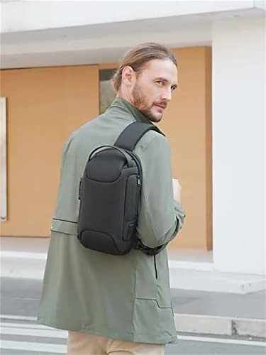 ZYING Anti theft Crossbody Sling Bag with USB Charging Port for 9.7in iPad, Black-5