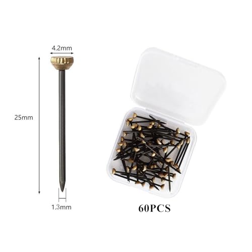 NASHRIO 60Pcs Black Sturdy Hanging Hardware Nails, Picture Hanging Nails for Hanging Picture Photo Frames and Woodworking.
