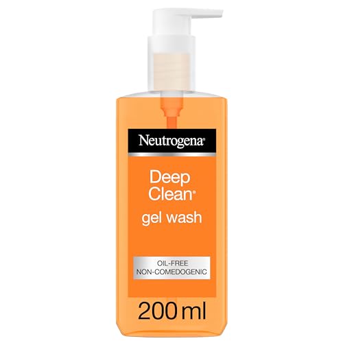 Neutrogena Face Wash, Deep Clean, Gel, suitable for all skin types, including oily, clogged and acne-prone skin, removes dead skin cells, 200ml