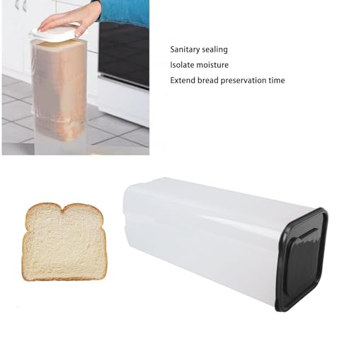 Bread Box, Plastic Bread Container with Airtight Lid, 5.1x13.6in Tall Bread Saver Bread Storage for Kitchen Counter, Bread Keeper Sandwich Bread Holder for Kitchen Counter