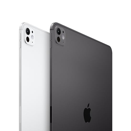 Apple iPad Pro 13-inch (M4): Ultra Retina XDR display, 256GB, Landscape 12MP Front Camera/12MP Back Camera, LiDAR scanner, Wi-Fi 6E, Face ID, All-Day Battery Life, Standard glass - Space Black