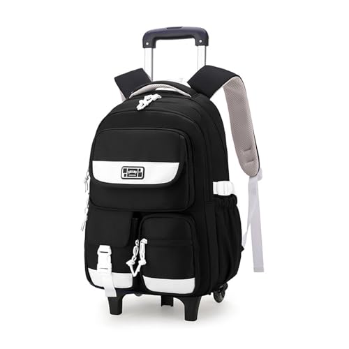 FC22 Rolling Backpack for Girls Boys, Fashion Trolley School Bags Large Capacity Wheeled Kids' Luggage Bag,Trolley Bookbag for Elementary Student