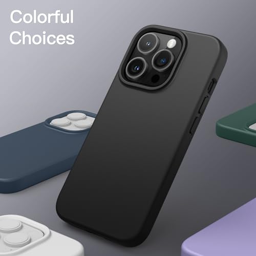 JETech Silicone Case for iPhone 13 Pro Max 6.7-Inch, Silky-Soft Touch Full-Body Protective Phone Case, Shockproof Cover with Microfiber Lining (Black)