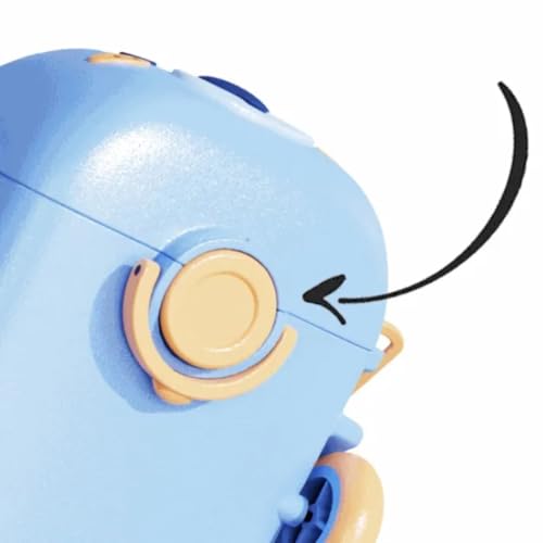 Bus Shape Water Bottle With Straw Lid Portable Kid Water Cup With Shoulder Strap Detachable Leakproof Flip Lid Cute Drinking Water Bottles For Kids. (Sky Blue)