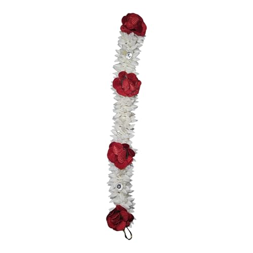 Traditional Indian Hair Accessories Gajra, Artificial Flower Jewelry, Handmade Women Party Wear Bridal, Mehndi Hair Bun, Red White Pack of 1 by S,S Store