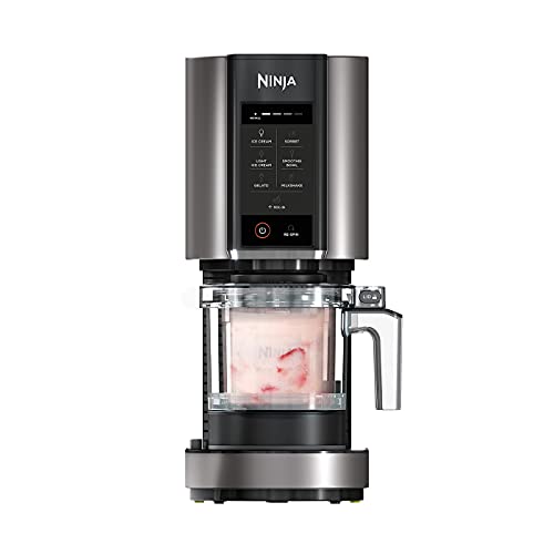Ninja CREAMi Ice Cream & Frozen Dessert Maker [NC300UK] 7 Programs, Black/Silver