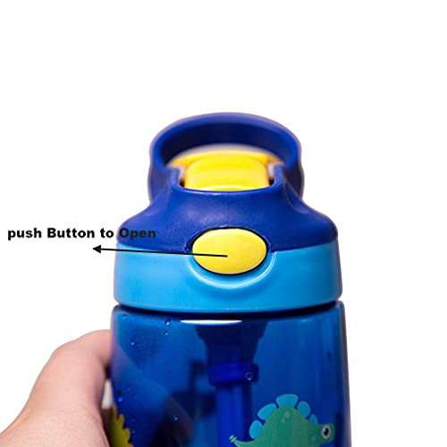 KASTWAVE Drinking Bottle, Kids Water Bottle with Flip Straw, Flexible Carry Handle and Easy Push Button, BPA-free, Very Suitable for School And Sports Children's Water Bottle(Blue)