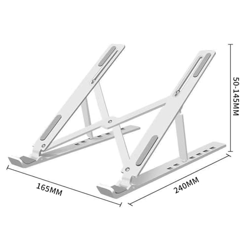 ECVV Portable Laptop Stand for Desk, 13-Angles Adjustable Foldable Laptop Riser ABS Ergonomic Notebook Stand, Compatible with Laptops and iPad(11-17") (White)