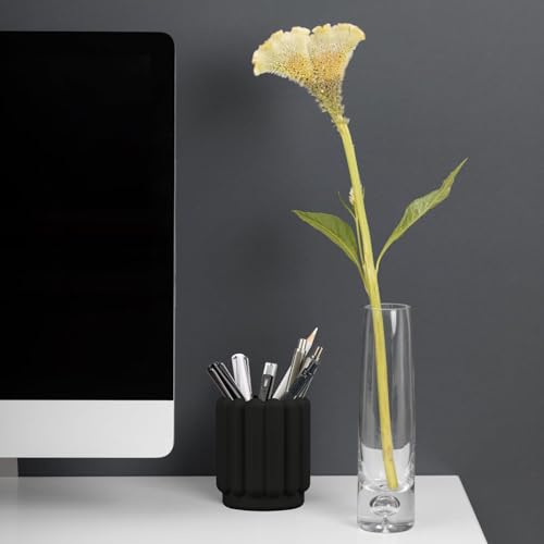 Tazweeq Silicone Pen Holder, Pencil Holder, Cute Pens Cup, Children's Desk Office Decoration, Desktop Accessories, Pen Holder Desk Organizer (Black)