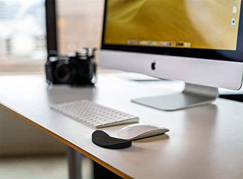 2 PCS Ergonomic Gliding Palm Rest, Soft Cooling Material, Sliding Wrist Pad That Moves with Your Mouse for Office, Computer, Laptop, Mac, Easy Typing Pain Relief Wrist Rest (Black, Silver Gray)