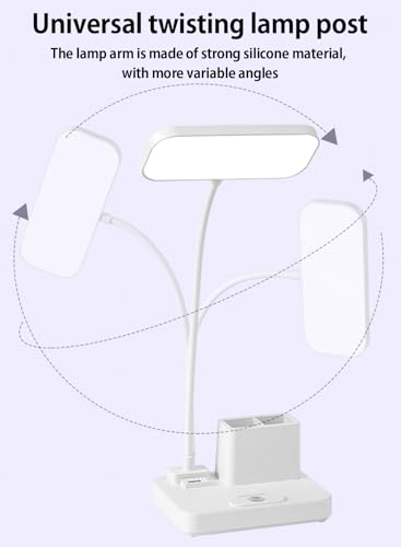 （Gift: Fan and pen holder）-3 Modes Touch Dimming USB Dimming Clip Table Lamp Student Dormitory Learning Study Table Light Bedside Flexo Lamps