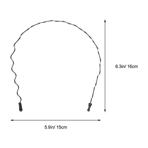 Lurrose 6Pcs Unisex Wavy Headband Metal Hair Hoop Ordinary Headwear Accessories for Women and Men