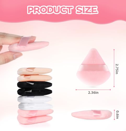 MMQ 8 Pieces Triangle Powder Puff Face Soft Triangle Makeup Puff Velour Cosmetic Foundation Blender Sponge Beauty Makeup Tools