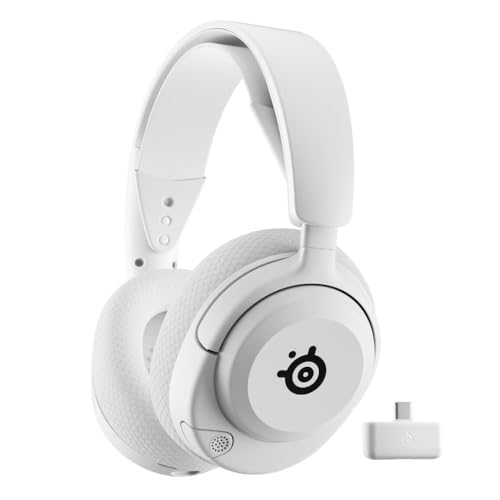 SteelSeries Arctis Nova 5 Wireless - Gaming Headset for PC, PS5, PS4, Switch, Mobile - White - 100+ Audio Presets - Neodymium Magnetic Drivers - 60H Battery - 2.4GHz or BT - ClearCast Gen2.X Mic