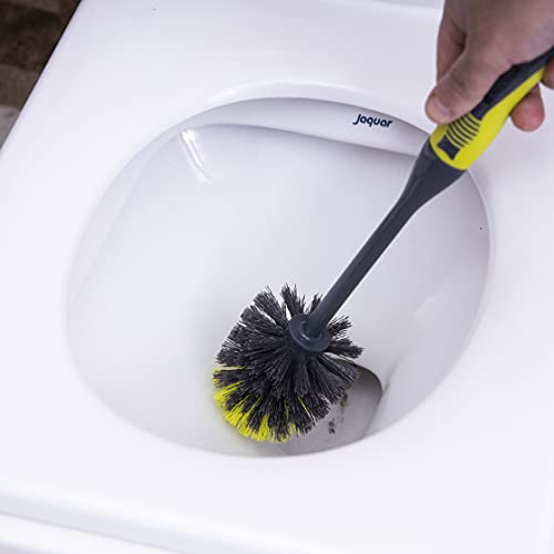 Royalford Toilet Brush with Holder - Easy Storage with Comfortable Handle - Compact Round Design - Clears Clogged Toilets and drains - Ideal for Home & Office Use