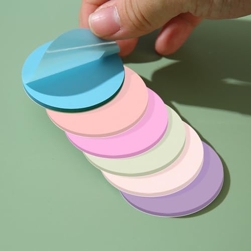 AJIODA Transparent Sticky Notes, 400Pcs Morandi Cute Round Clear Sticky Tabs, Translucent Book Markers Colorful Page Flags Stickers, Bible Journaling Accessories Aesthetic Office School Supplies