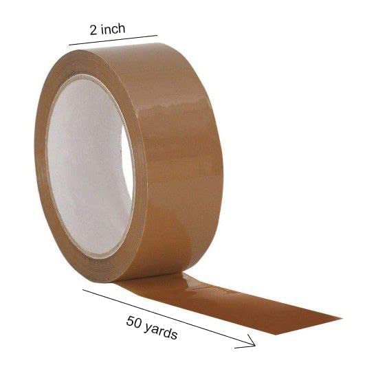 MARKQ Brown Packaging Tape | 2 inches x 50 yards Strong Heavy Duty Packing Tape for Parcel Boxes, Moving Boxes, Large Postal Bags, Office Use [6 Rolls]