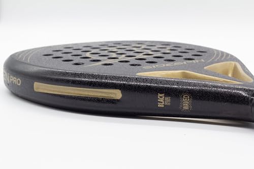 SideSpin Golden Pro 12K Full Carbon Sandy Padel Shovel, Gain Power + Control + Effect, Unisex Adult, Black Gold, Universal