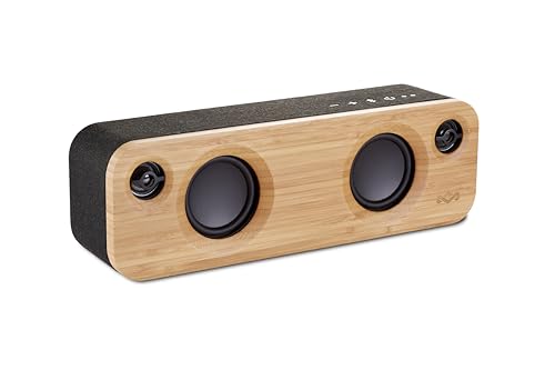 MARLEY House of Get Together Mini: Portable Speaker with Wireless Bluetooth Connectivity, 10 Hours of Indoor/Outdoor Playtime, and Sustainable Materials, Signature Black