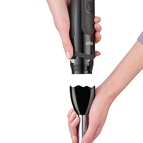 Braun Multiquick 5 Hand Blender, 1000 Watts, 21 Speeds, 1.5 L Food Processor, 500ml Chopper, Whisk, Beaker, Splash Control, PowerBell Plus Technology, MQ 5285 - Black