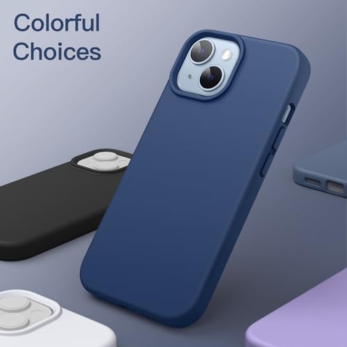 JETech Silicone Case for iPhone 14 6.1-Inch, Silky-Soft Touch Full-Body Protective Phone Case, Shockproof Cover with Microfiber Lining (Cobalt Blue)