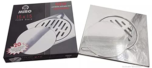 STAINLESS STEEL 15X15 BATHROOM SHOWER FLOOR DRAIN