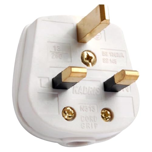 Kadris 13A 3 Pin UK Fused Plug, White