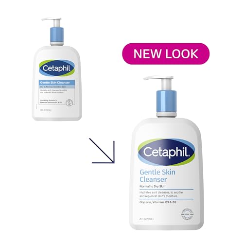 CETAPHIL Face Wash by , Hydrating Gentle Skin Cleanser for Dry to Normal Sensitive Skin, NEW 20 oz, Fragrance Free, Soap Free and Non-Foaming