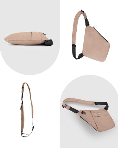WATERFLY Sling Crossbody Chest Bag: Slim Anti-Theft Cross Body Bag Over Shoulder Backpack Stealth Side Pack Man Woman