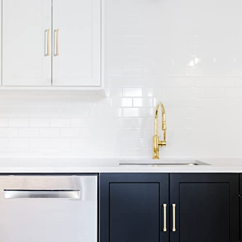 COTYKILEY 10 Pack 7.5 Inch(192mm) Brushed Brass Cabinet Handles Gold Kitchen Cabinet Pulls Cabinet Door Handles Kitchen Cabinet Hardware Cupboard Drawer Pulls Dresser Handles