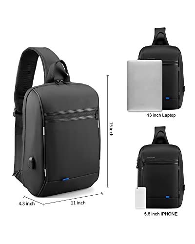 Kingsons Crossbody Bag for Men & Women Small Crossbody Casual Travel Tiny Sport Hiking Cycling Day Bag(Light Blue)â€¦