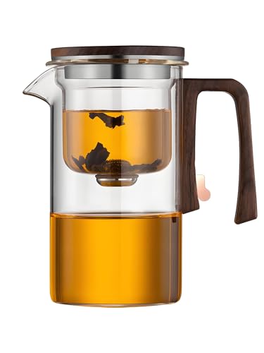 PGQIQGNM Enchanti Tea Witchcraft Teapot with Enchanted Glass Teapot with Strainer for Blooming Tea & Loose Leaf (520ML)