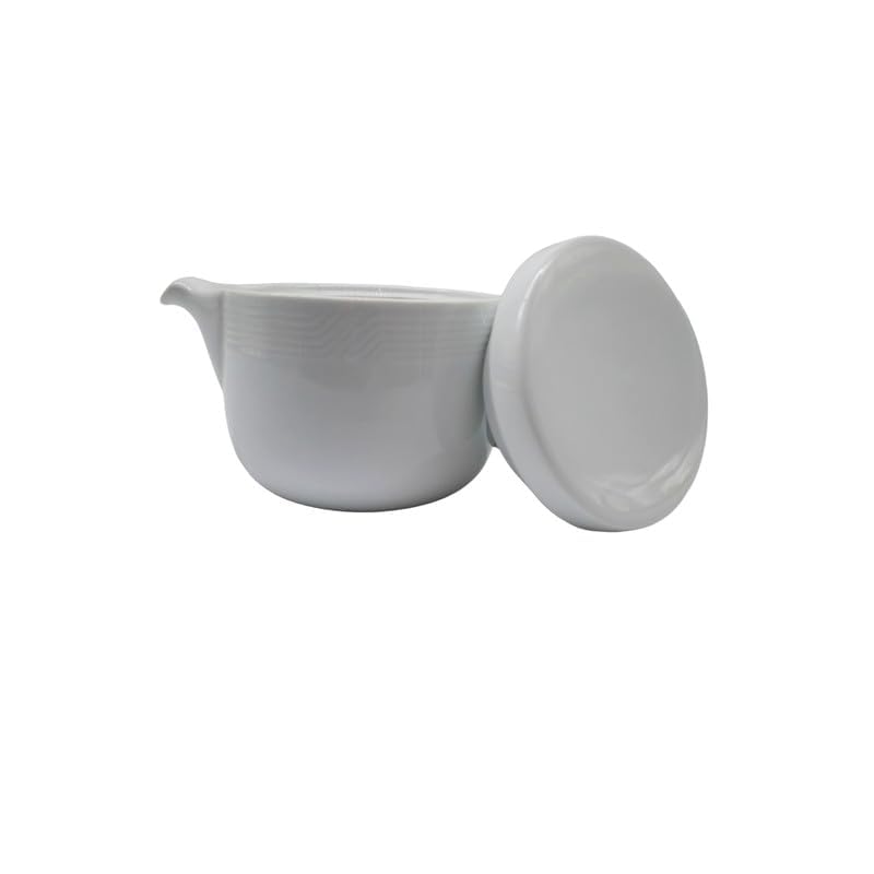Royal Porcelain Tea Pot with Lid 0.4 L â€“ White Ware â€“ Elegant Teapot for Serving Tea and Herbal Infusions