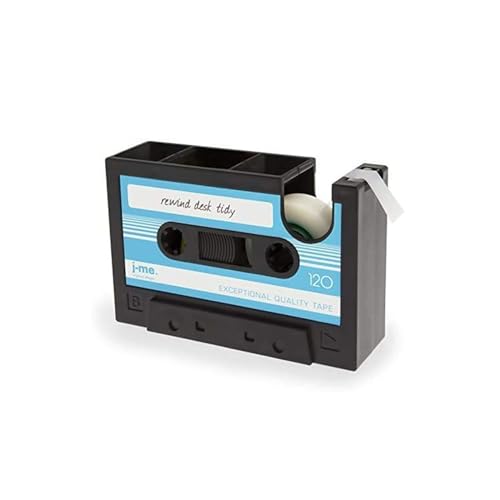 Tazweeq Tape Dispenser Pen Holder, Vintage Cassette Tape Pen Holder Pen Holder, Popular Pen Desk Series Organiser, Desktop Organiser, Office Stationery (Blue)
