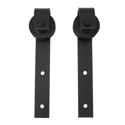 Eujgoov Carbon Steel Sliding Door,Sliding Door Wheel Kit Door Sliding Rollers Kit Hardware,Barn Door Door Sliding Rollers Kit Wheel Roller Kit for Bedroom,Living Room (Black)