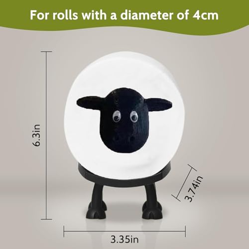 3D Printed Black Sheep Toilet Paper Holder - Unique Bathroom Tissue Roll Stand with Storage Shelf | Funny Loo Roll Organizer for Bathroom Decor - Modern Housewarming Gift