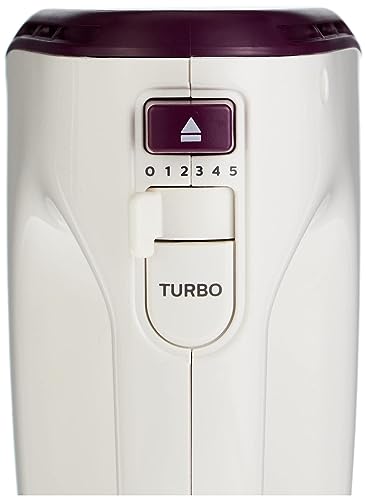 Philips Mixer - 400W - Double Balloon Beater, Kneading Tool, 5 Speeds + Turbo, White/Purple - HR3740/11