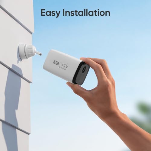 eufy Security C210 SoloCam, Wireless Outdoor Camera, 2K Resolution, No Monthly Fee, Wireless, 2.4 GHz Wi-Fi, HomeBase 3 Compatible