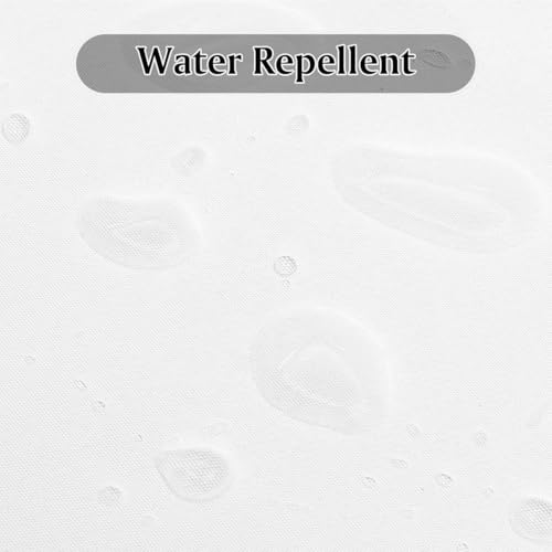 Waterproof Shower Curtain,180x200cm Mildew Proof Bathroom Curtains with 12 Hooks (white)