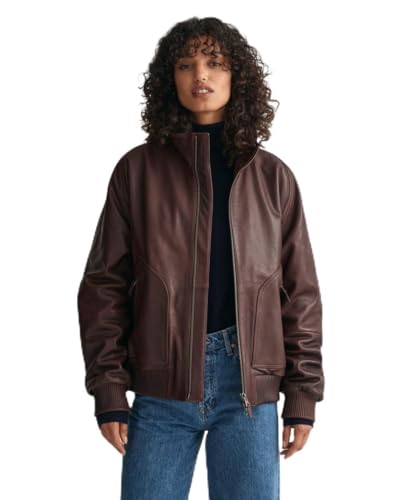 GANT Men 7006360-279 Leather Bomber Jacket