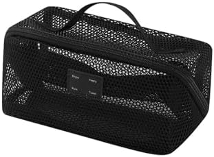 Travel Cosmetic Bag Mesh Clear Makeup Bag Women Portable Travel Toiletry Bags Makeup Organizer Bag with Handle Makeup Organizer for Travel (Green)