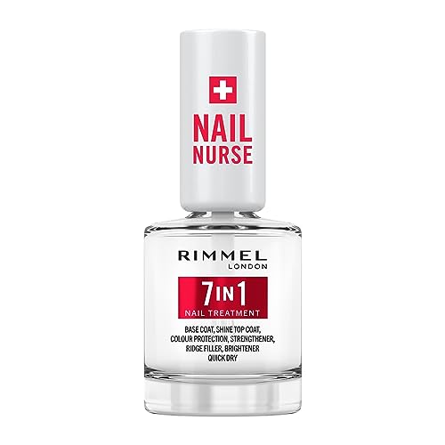 Rimmel London Nail Care 7 in 1 Multi Benefit Base & Top Coat, Dries Quickly, Smooth Finish, Protects Nails, Seals Colour, Vegan Formula, 12ml (0.42oz)