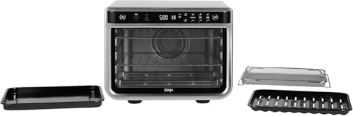 Ninja Foodi 10-in-1 Multifunction Oven, Fast Mini Oven, Countertop Oven, 10 Cooking Functions, Air Fry, Pizza, Grill, Roast, Bake, Toast, Bagel & more, Make Family-Size Meals, Silver/Black DT200ME