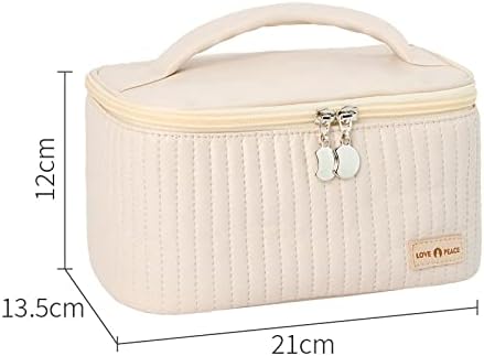Makeup Bag, Vecolla Toiletry Bag Travel Make Up Bag Aesthetic Cosmetic Handbags Makeup Organizer Bag Makeup Brush Organizer for Women and Girls