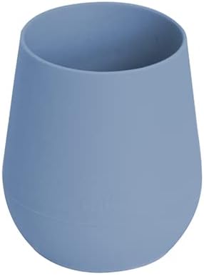ezpz ez pz Tiny Cup 4 Months + Baby Training Cup 100% Silicone Designed by a Child Food Specialist, Indigo,EZEUTSI001