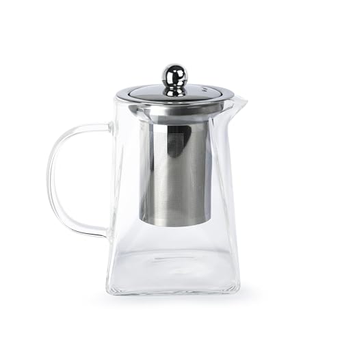 Cuisine Art Glass Teakettle - 550ml Capacity, Glass Tea Pot with Infuser, Microwavable, Tea Strainer for Loose Leaf Tea and Blooming Tea