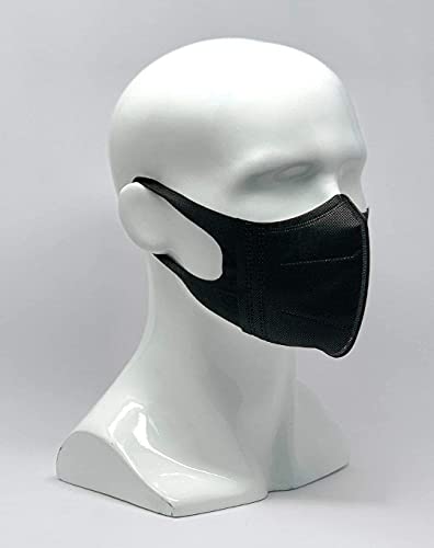 MALPURWALA 3D Protective Face Mask for Adults (50pcs) (Full Black)