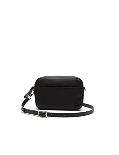 Lacoste Unisex Flat Pocket Zip Crossover Bag, Black