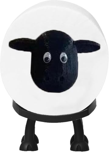 3D Printed Black Sheep Toilet Paper Holder - Unique Bathroom Tissue Roll Stand with Storage Shelf | Funny Loo Roll Organizer for Bathroom Decor - Modern Housewarming Gift
